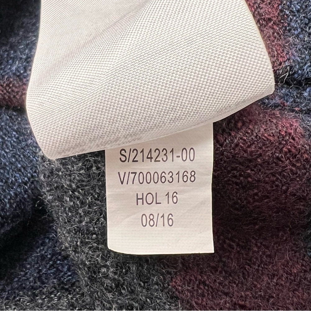 Y2K Banana Republic Merino Wool Burgundy Gray Stripped Crew Neck Sweater Size XL - Picture 8 of 12